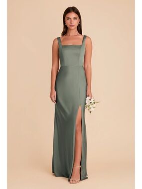 Birdy Grey Alex Matte Satin Dress in Sea Glass Green